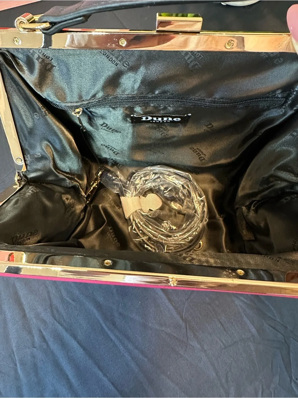 Dune London Pink and Navy Colorblock Top Handle Satchel